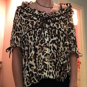 Leapord print, button up, blouse